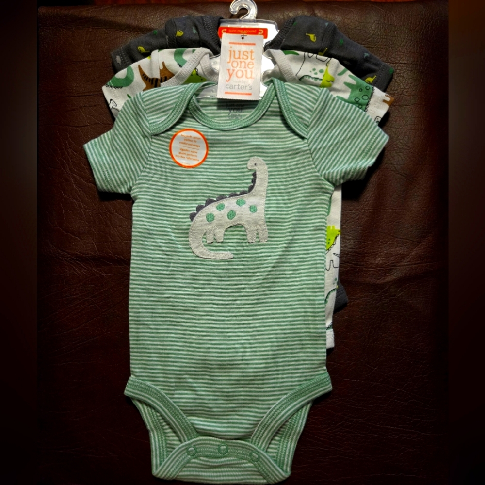 New Carter's Dinosaur Baby Onesie Set